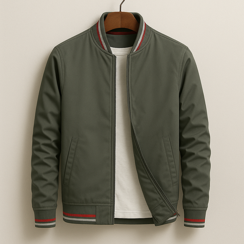 Bob Men’s Varsity Bomber Jacket – Lightweight Casual Zip-Up Coat for Mid-Season