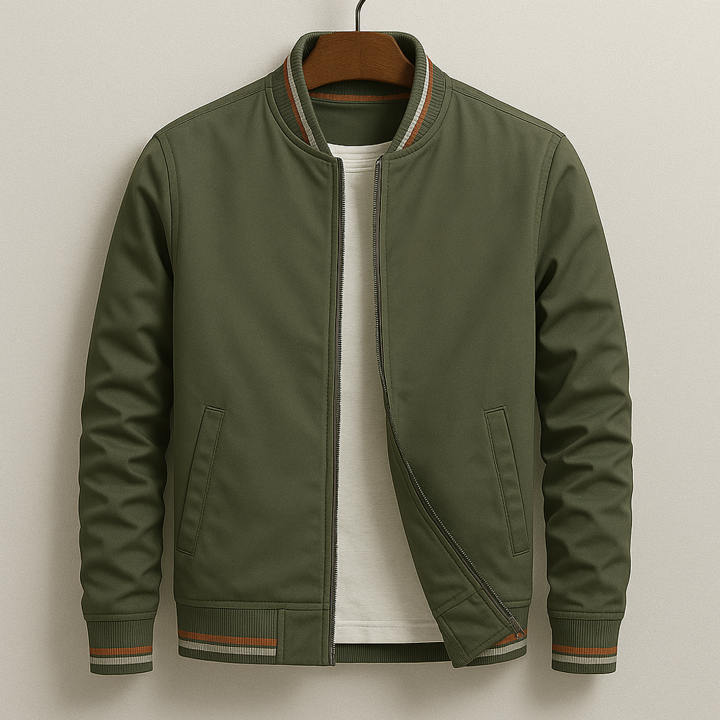 Bob Men’s Varsity Bomber Jacket – Lightweight Casual Zip-Up Coat for Mid-Season