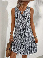 Hannie Women’s Mini Summer Dress – Sleeveless Printed Beach Dress with Lightweight Fit