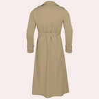 Laurence Men’s Trench Coat – Water-Repellent Long Jacket with Adjustable Sleeves