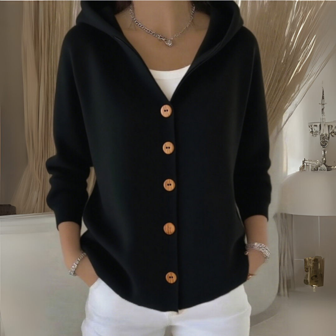 Cataleya Women’s Hooded Cardigan – Soft Cashmere Feel Knit with Elegant Relaxed Fit
