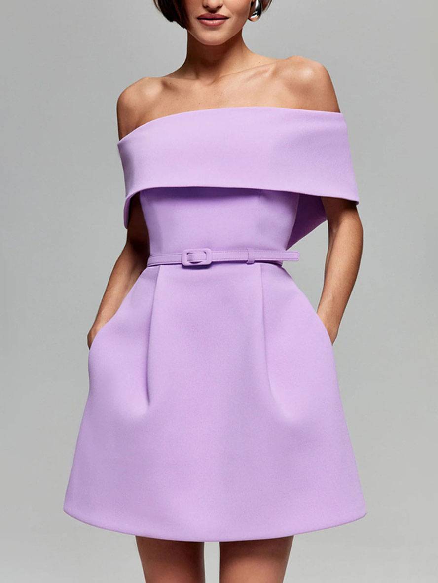 Haziel Women’s Skater Dress – Elegant Sleeveless Boat Neck Cocktail Mini Dress