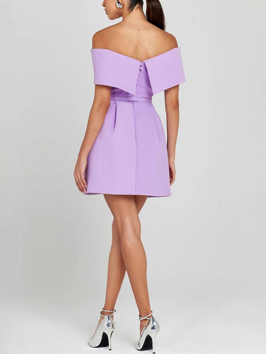 Haziel Women’s Skater Dress – Elegant Sleeveless Boat Neck Cocktail Mini Dress