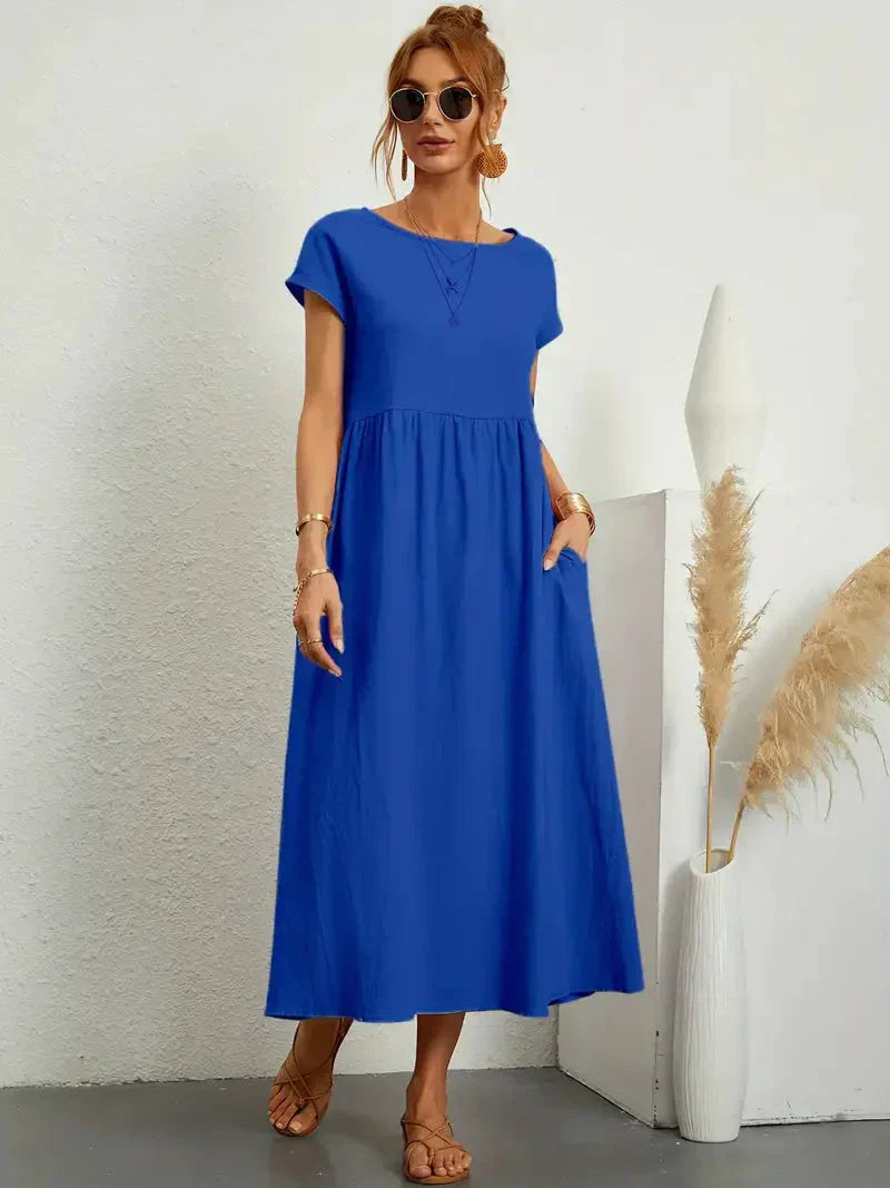Melody Women’s Maxi Dress – Elegant Cotton Summer Dress with Flowy Comfortable Fit