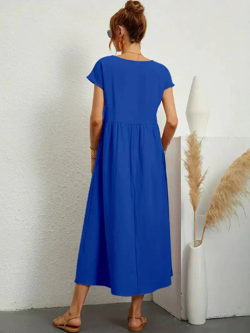 Melody Women’s Maxi Dress – Elegant Cotton Summer Dress with Flowy Comfortable Fit