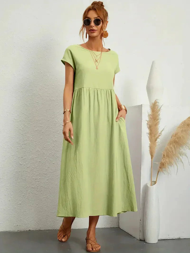 Melody Women’s Maxi Dress – Elegant Cotton Summer Dress with Flowy Comfortable Fit