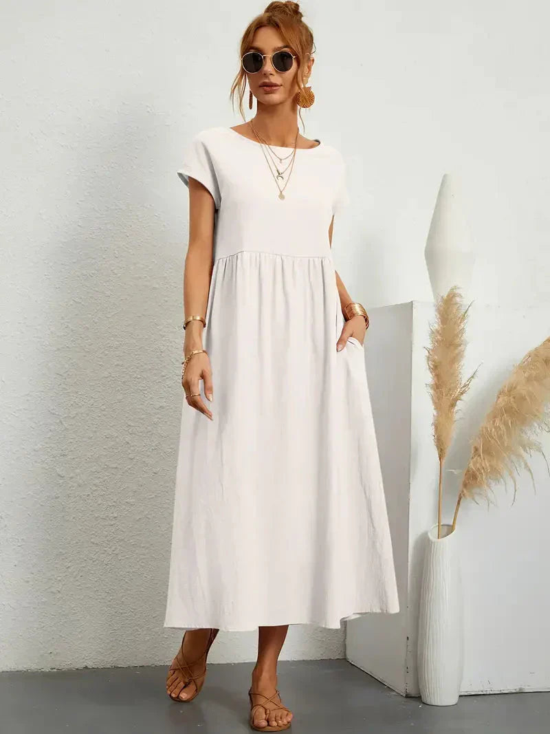 Melody Women’s Maxi Dress – Elegant Cotton Summer Dress with Flowy Comfortable Fit