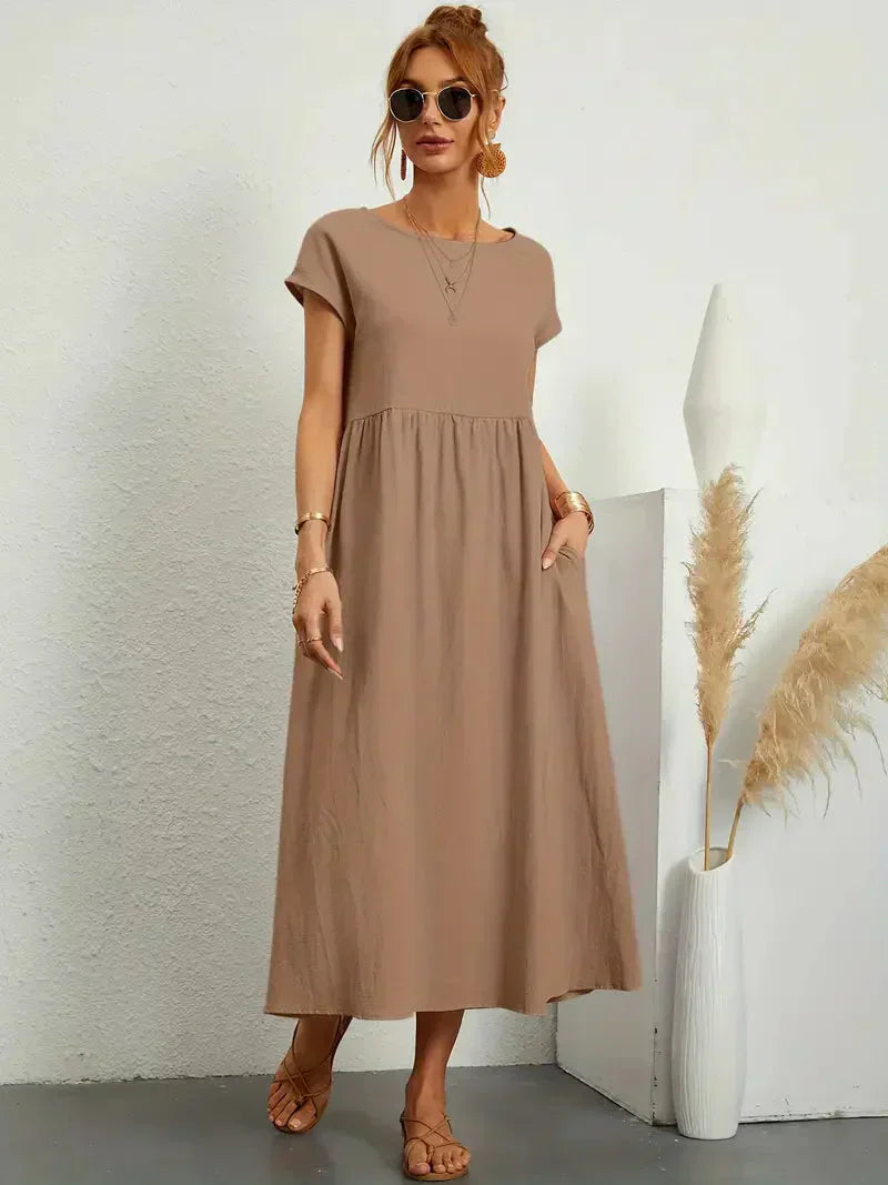 Melody Women’s Maxi Dress – Elegant Cotton Summer Dress with Flowy Comfortable Fit