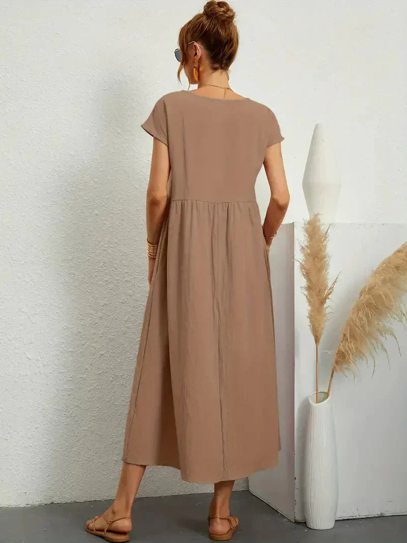 Melody Women’s Maxi Dress – Elegant Cotton Summer Dress with Flowy Comfortable Fit
