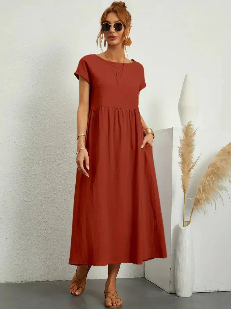 Melody Women’s Maxi Dress – Elegant Cotton Summer Dress with Flowy Comfortable Fit