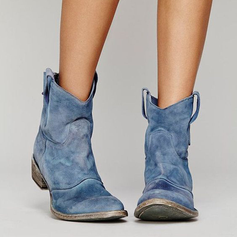Charlotte Women’s Suede Wedge Boots – Elegant Comfort Ankle Boots with Stable Heel