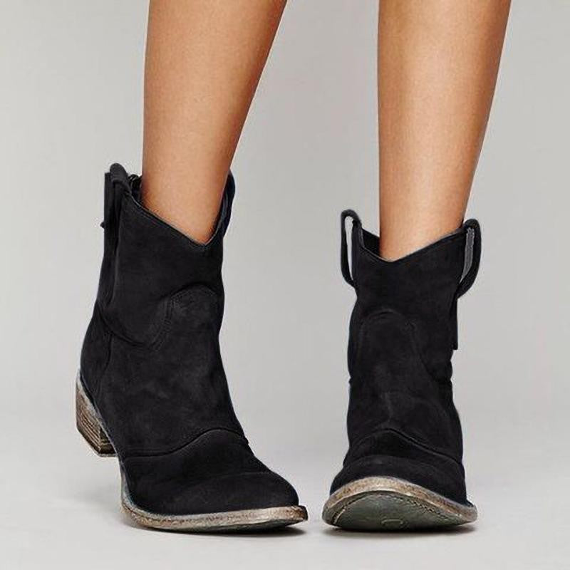 Charlotte Women’s Suede Wedge Boots – Elegant Comfort Ankle Boots with Stable Heel