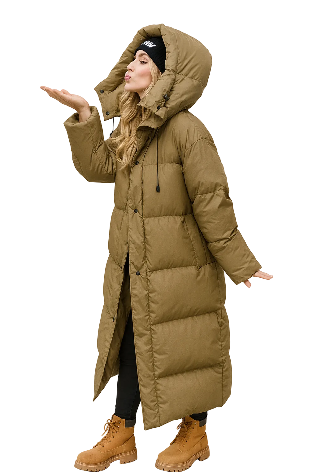 Laura Women’s Long Puffer Coat – Oversized Quilted Winter Jacket with Warm Padding
