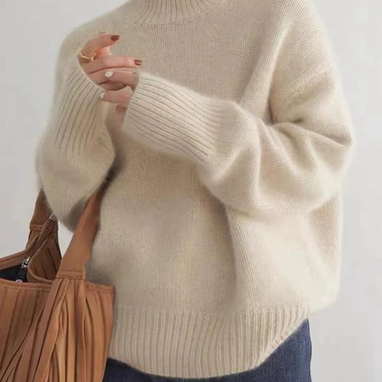 Sydney Women’s Cashmere Turtleneck Jumper – Oversized Soft Luxury Knit Sweater