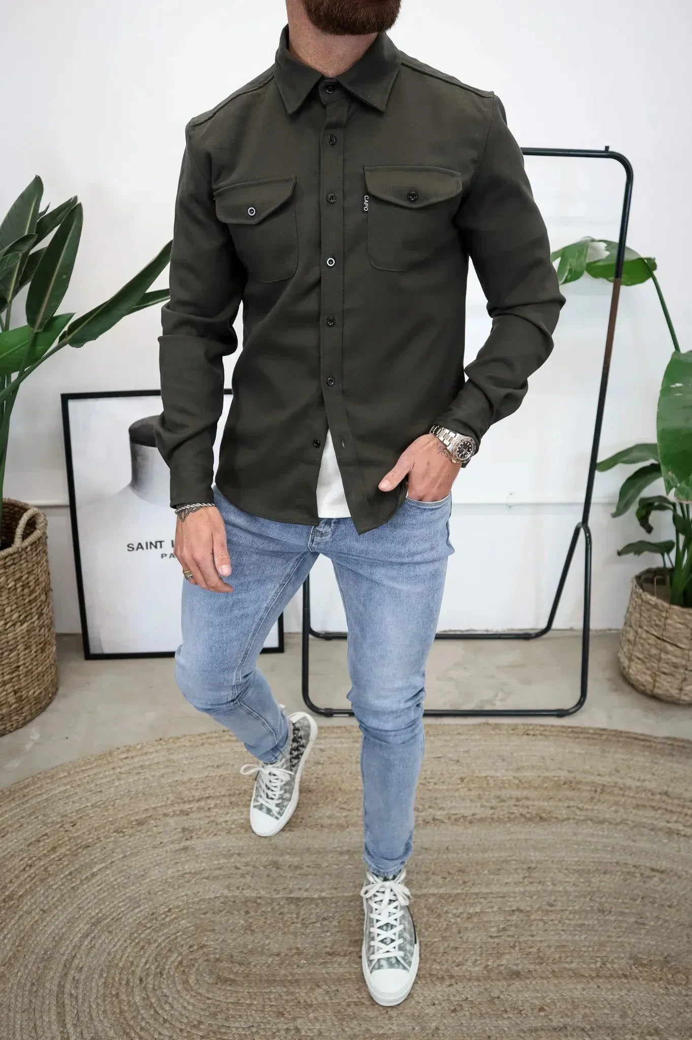 Daniel Men’s Overshirt Jacket – Lightweight Spring Shirt Jacket for Casual Smart Style