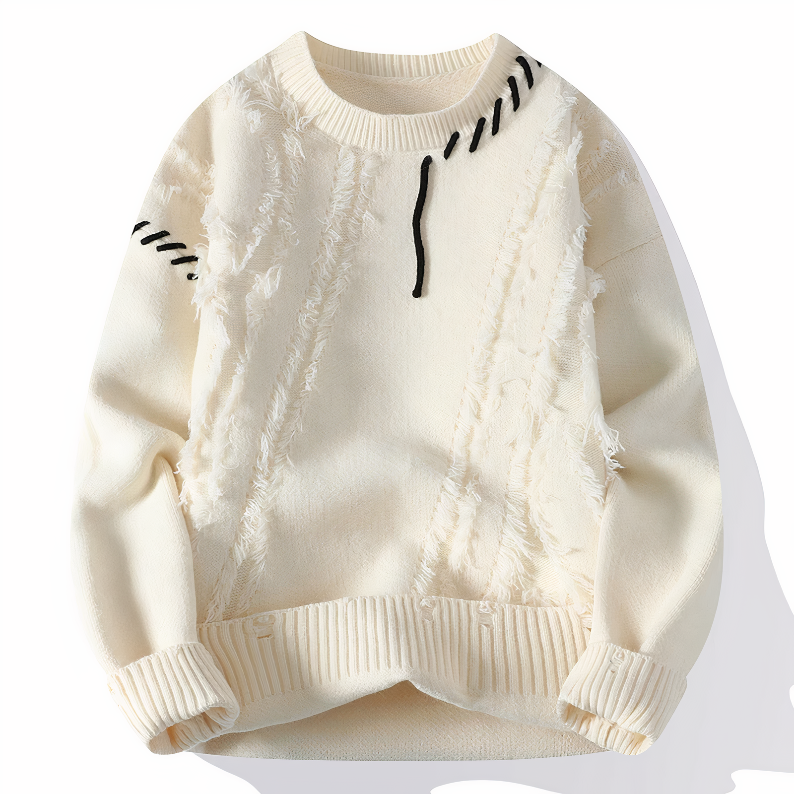 Dave Men’s Patchwork Sweater – Warm Casual Knit Jumper for Autumn & Winter Style