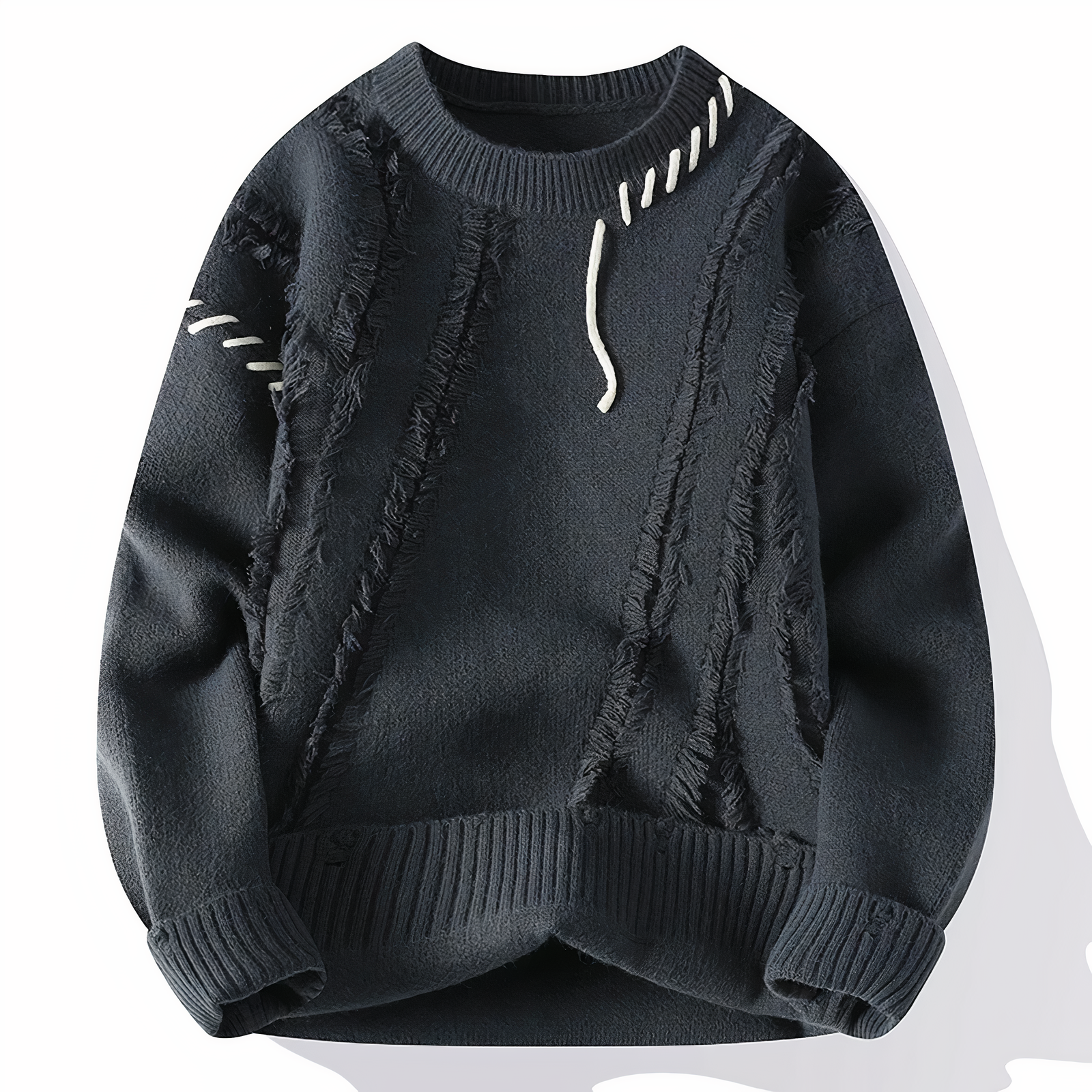 Dave Men’s Patchwork Sweater – Warm Casual Knit Jumper for Autumn & Winter Style