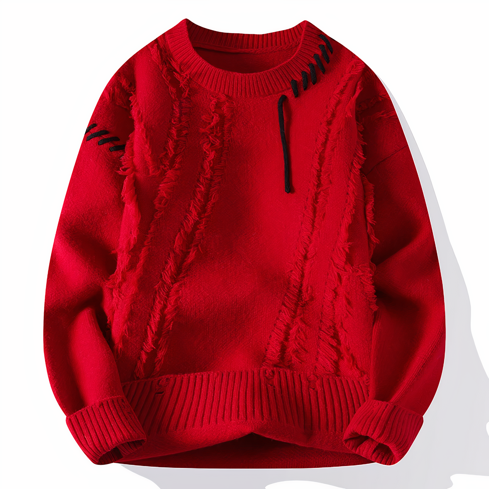 Dave Men’s Patchwork Sweater – Warm Casual Knit Jumper for Autumn & Winter Style