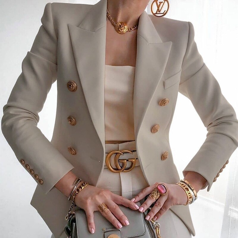Hailey Women’s Elegant Blazer – Tailored Long Sleeve Jacket for Office & Casual Wear