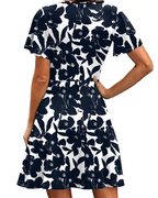 Isabelle Women’s Wrap V-Neck Dress – Ruffle Sleeve A-Line Summer Dress