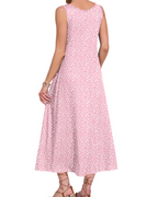Naomi Women’s Sleeveless Maxi Dress – U-Neck A-Line Summer Dress with Pockets