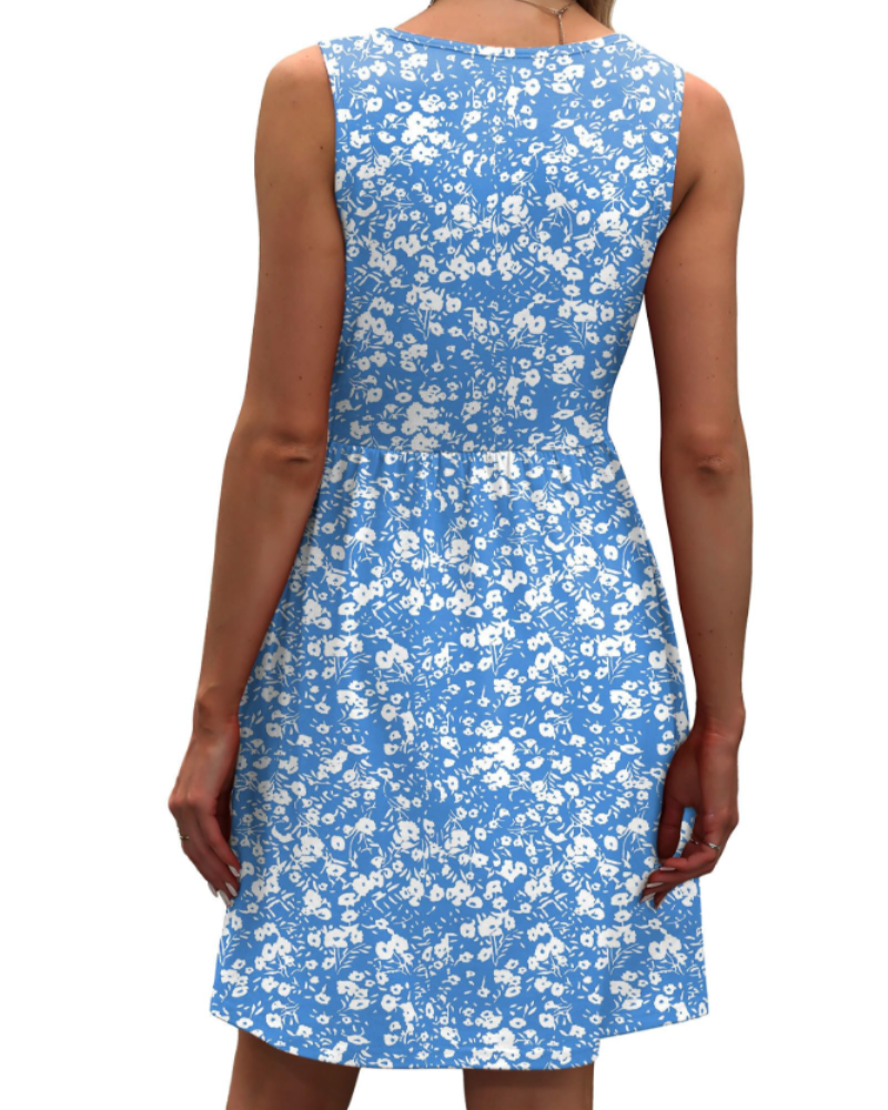 Madeline Women’s Sleeveless Summer Dress – Scoop Neck Casual Sundress with Pockets