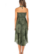 Sienna Women’s Boho Maxi Dress – 2-in-1 Halter A-Line Viscose Dress
