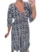 Valerie Women’s Floral Dress – V-Neck Puff Sleeve High Waist Split Summer Dress