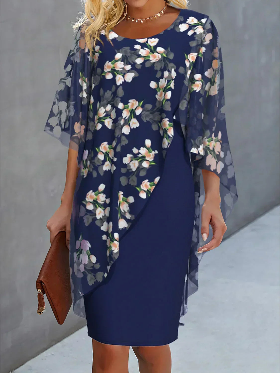Lysiane Women’s Floral Chiffon Dress – Elegant Flowy Dress with Lightweight Comfort
