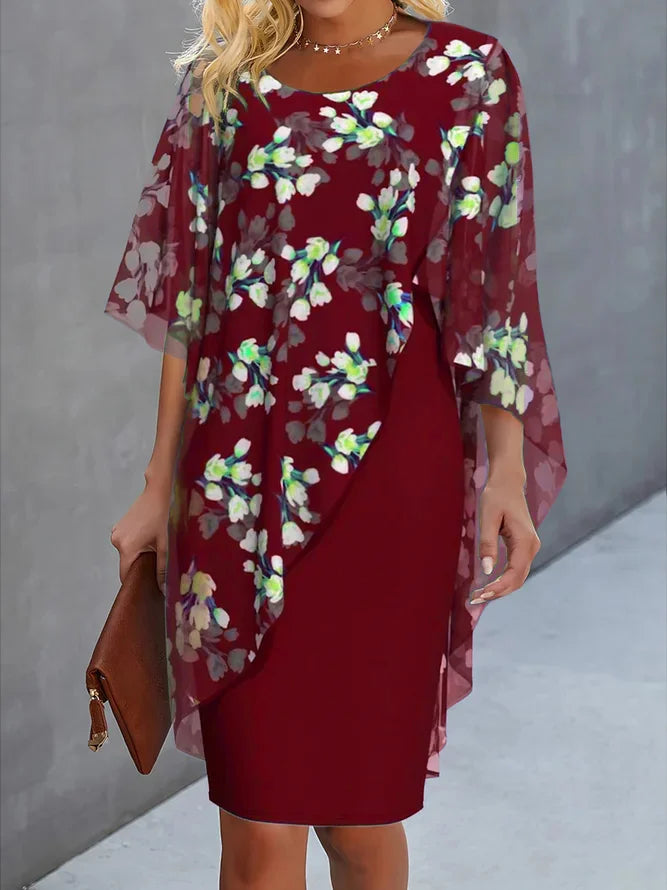 Lysiane Women’s Floral Chiffon Dress – Elegant Flowy Dress with Lightweight Comfort