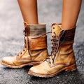 Ambre Women’s Leather Ankle Boots – Elegant Lace-Up Boots with Comfortable Fit
