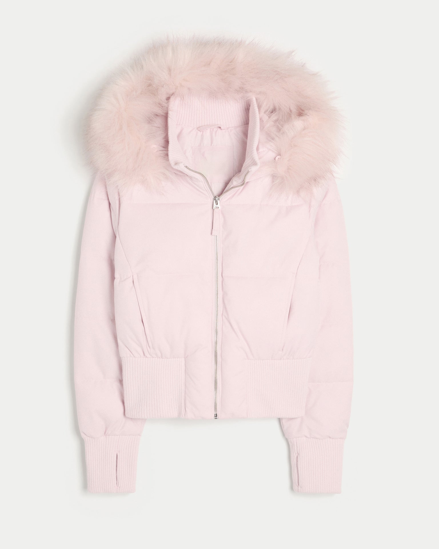 Elena Women’s Winter Coat – Warm Cropped Jacket with Faux Fur Hood & Insulated Lining