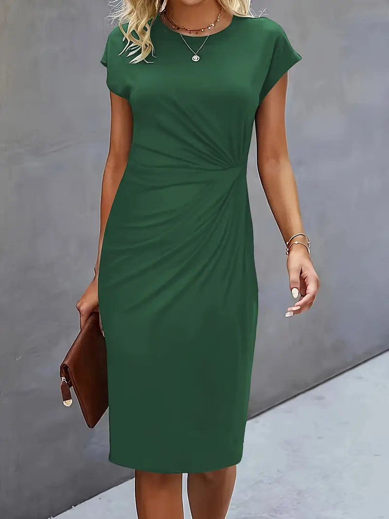 Katrien Women’s Midi Dress – Elegant Tailored Fit with Timeless Chic Design