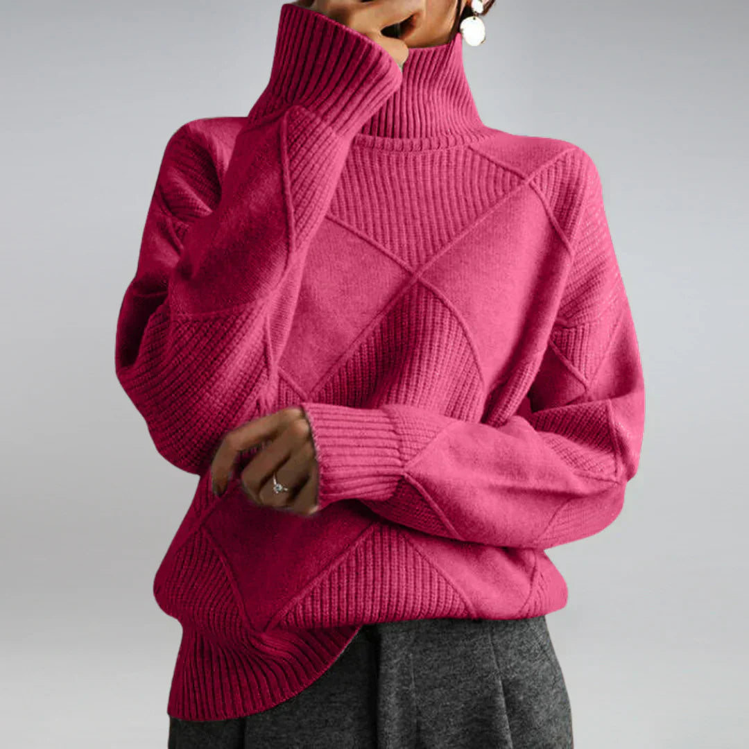 Lydia Women’s Cashmere Turtleneck Sweater – Soft Warm Knit Jumper for Winter Style