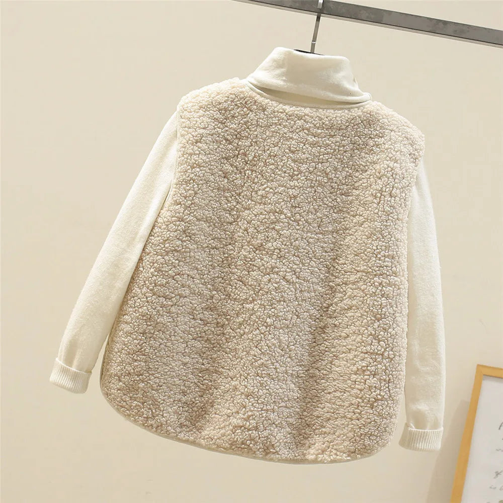 Kate Women’s Sherpa Vest – Soft Sleeveless Fleece Gilet for Warm Casual Layering