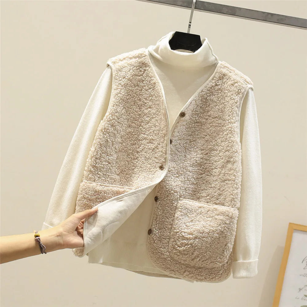 Kate Women’s Sherpa Vest – Soft Sleeveless Fleece Gilet for Warm Casual Layering