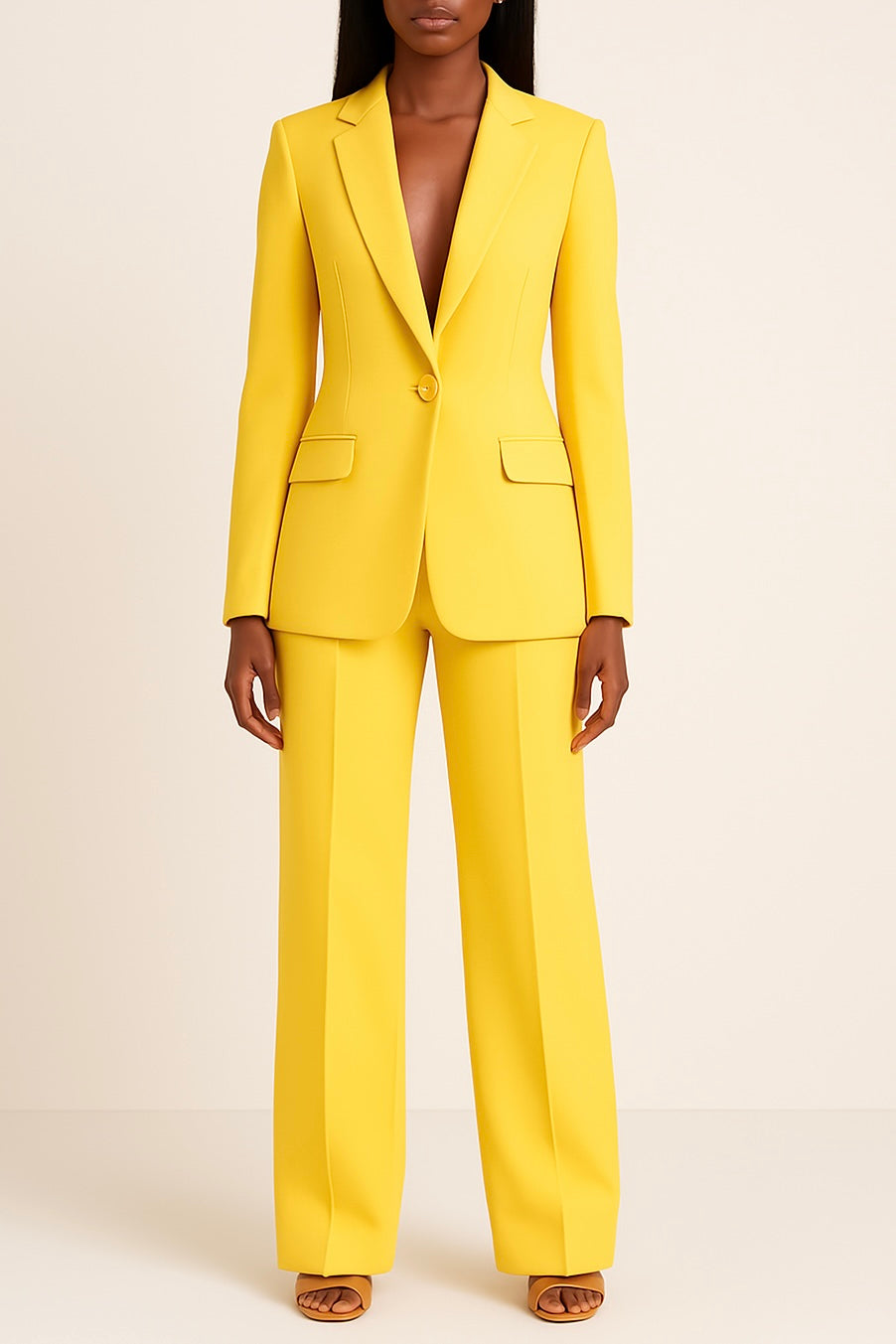 Lyla Women’s Satin Trouser Suit – Elegant Blazer & Wide Leg Trousers Set