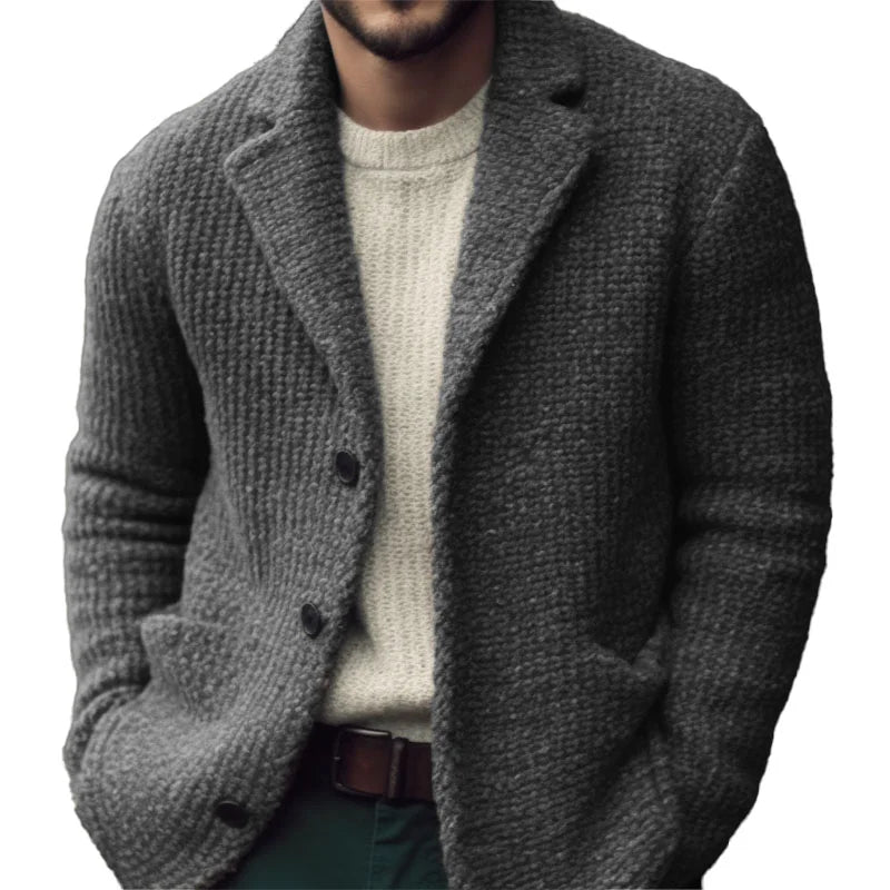 Derek Men’s Knit Cardigan – Warm Button-Up Sweater with Soft Regular Fit