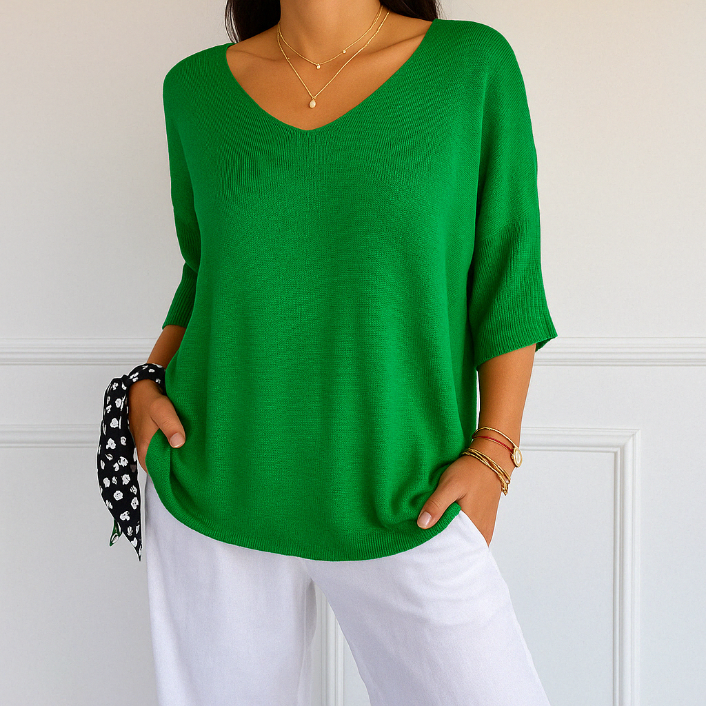 Coraline Women’s V-Neck Jumper – Soft Fine Knit Sweater with Elegant Slim Fit