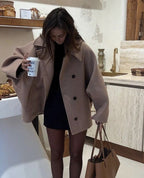Lainey Women’s Oversized Wool Coat – Elegant Warm Long Winter Jacket for Everyday Chic