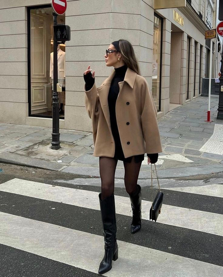 Lainey Women’s Oversized Wool Coat – Elegant Warm Long Winter Jacket for Everyday Chic