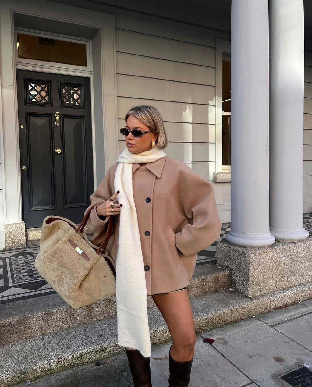 Lainey Women’s Oversized Wool Coat – Elegant Warm Long Winter Jacket for Everyday Chic