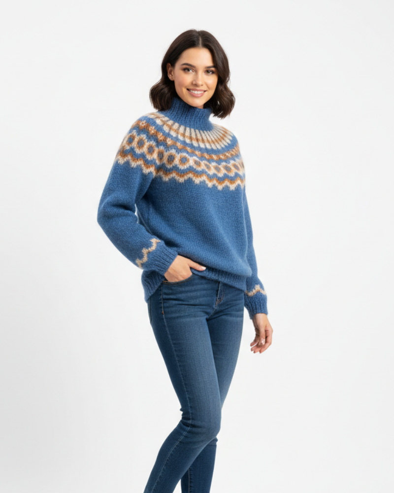 Yssa Women’s Icelandic Mohair Jumper – Nordic Knit Sweater with Relaxed Fit