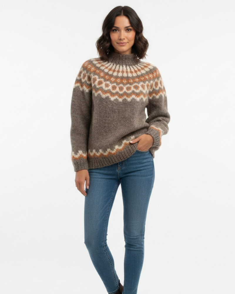Yssa Women’s Icelandic Mohair Jumper – Nordic Knit Sweater with Relaxed Fit