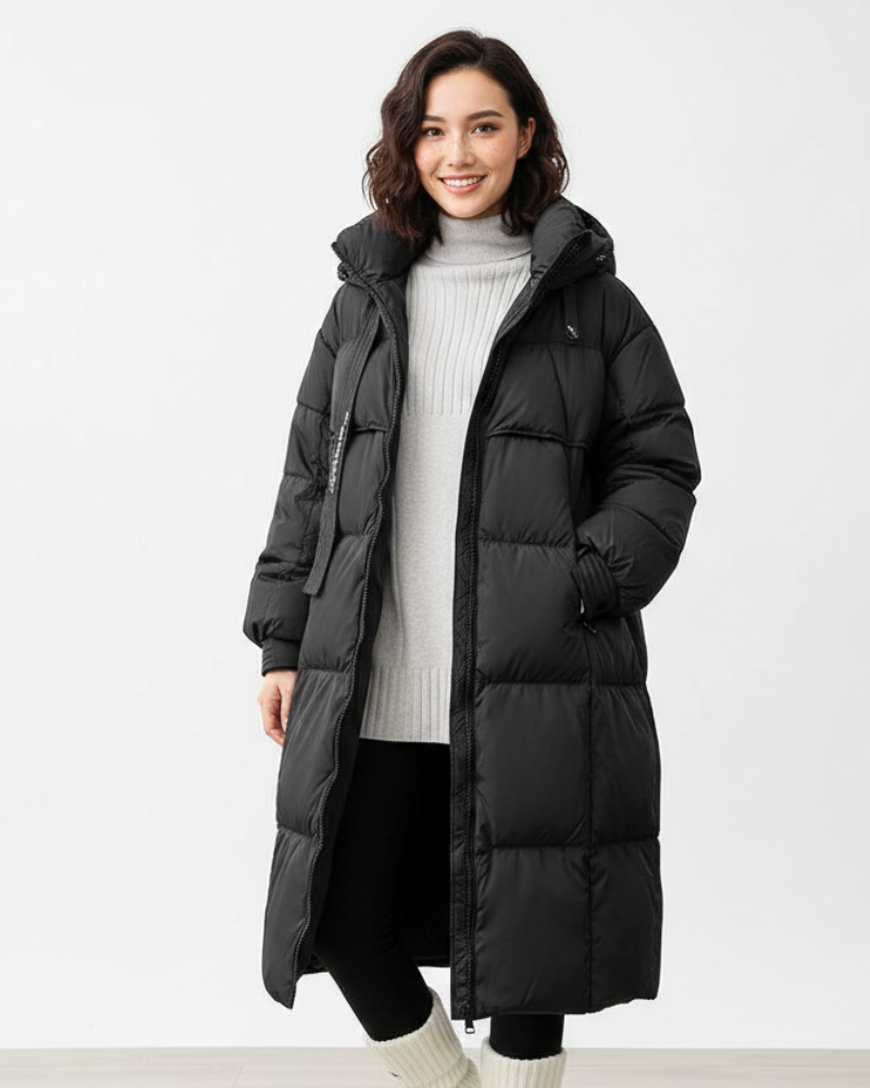 Laura Women’s Long Parka Coat – Warm Hooded Winter Jacket with Relaxed Fit