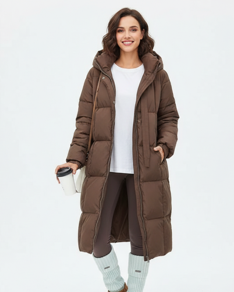 Laura Women’s Long Parka Coat – Warm Hooded Winter Jacket with Relaxed Fit