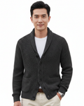 Victorino Men’s Wool Cardigan – Vintage Striped V-Neck Button Knit Sweater