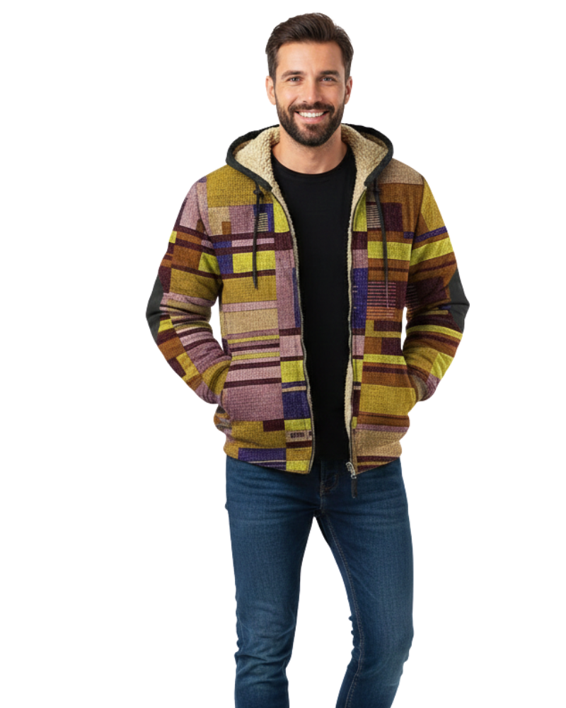Jameson Men’s Patchwork Hoodie Vest – Soft Fleece Casual Gilet with Hood