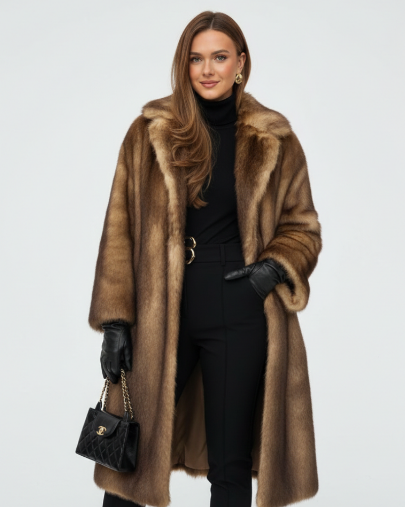 Emily Women’s Long Winter Coat – Elegant Warm Maxi Coat with Timeless Chic Fit
