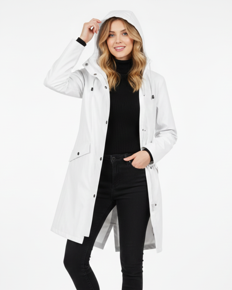 Clyde Women’s Rain Coat – Waterproof Windproof Jacket with Modern Elegant Fit